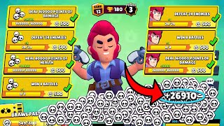 I Got 26,910 TOKENS NONSTOP! ✅ 74 QUESTS! 61 TIERS! Brawl Stars