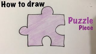 How to draw Puzzle piece 🧩|رسم بازل سهل