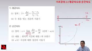 2 2 평균속도와 순간속도