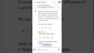 Google bard can solve complex mathematics statement questions. #googlebard #ai #gemini