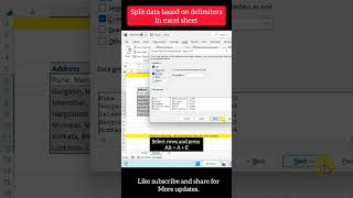 Short keys to split Rows into multiple columns in Excel | #tips #tricks #excel