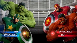 Hulk & Captain America (Green) Vs Hulk & Captain America (Red) Fight | Marvel vs Capcom Infinite