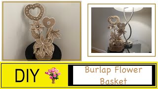 DIY Burlap and rope flower table centerpiece