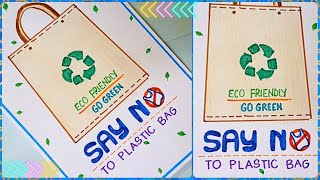 swachh Abiyan drawing🛍Plastic free day poster card🛍say no plastic status