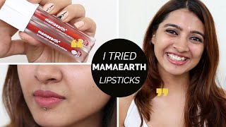 16-Hours Long Stay Lipsticks?!! | MamaEarth Feather Light Liquid Matte Lipstick Review