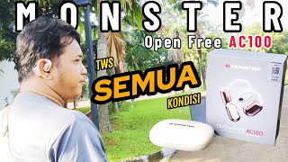 Review TWS Open Ear yang punya suara 3D, Monster Open Free AC100