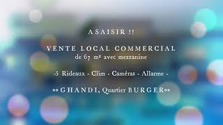 VENTE LOCAL COMMERCIAL de 67 m² avec mezzanine, 5 RIDEAUX, Bd GHANDI, Quartier BURGER à Casablanca