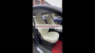 What Do You Think About This Leather Seat Covers for Tesla Model Y Model 3? #follow #usa #seatcovers