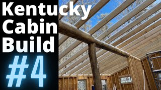 Framing the roof on our Rustic Mountain Cabin