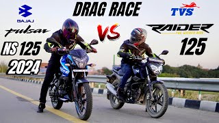 bajaj Pulsar ns 125 2024 vs tvs raider 125 | top end race | shocking results 😱