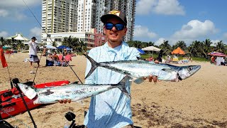 Offshore kayak fishing for kingfish in the extreme summer slam tournament. NON-STOP ACTION!