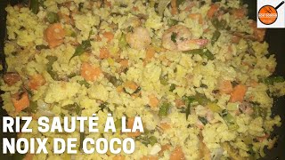 Recette riz à la noix de coco fraiche à la Camerounaise/ Fried rice fresh coconut recipe