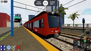 driving the San Diego Trolley green line on Roblox SoCal Train Simulator By Pacific Horizon Studios