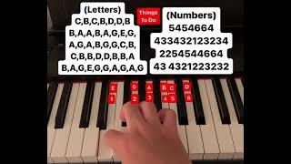 Things To Do piano tutorial (letters and numbers)