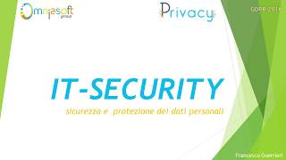 IT-SECURITY  Sicurezza Informatica Lezione 1