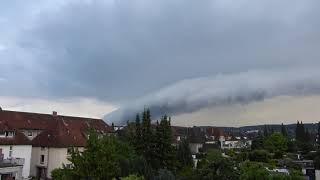 Bielefeld Unwetter Gewitterfront Wolkenrolle über der Stadt und dem Teutoburger Wald