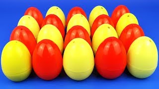 Colored Plastic Eggs Toy Surprises Kinder Egg Learn Count and colors Open up Surprise Eggs