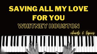 Saving All My Love For You - Whitney Houston | Piano Cover Accompaniment Backing Track Tutorial