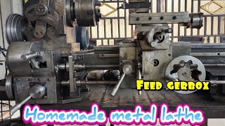 HOMEMEDE METAL LATHE( feed gearbok)have been completed