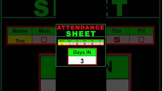 Attendance Sheet in Excel and Tracker Format Formula