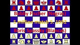 Bobby Fischer (negras) contra Boris Spassky (blancas). 5 million match  Partida 5 en 1992