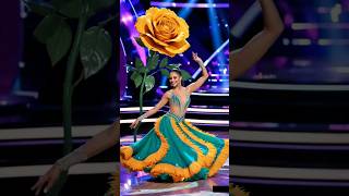 The Woman Performs a Fusion with a Giant Yellow Rose on AGT #agt #americagottalent #magic