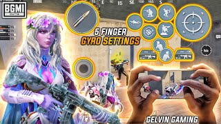 5 FINGER + FULL GYROSCOPE SETTING BGMI | 5 FINGER CONTROL AND SENSITIVITY CODE | BGMI | PUBG MOBILE