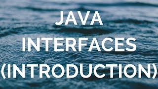 java interface introduction (manohar academy)