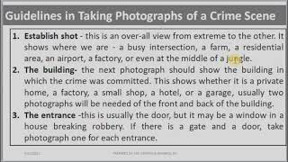 The Crime Scene Photography Procedures - CU15FORS211