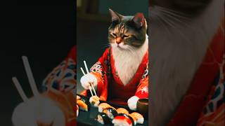 Cat Eating Sushi #shorts #sushi #cat #japanesefood