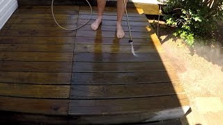 Old Deck Power Washing after cleaning Carburetor Ryobi Power Washer