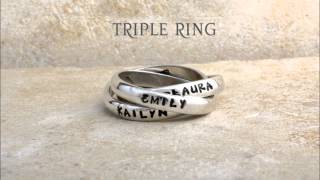 Sterling Silver Stamped Personalized Birthstone Intertwined Custom Rings by Nelle and Lizzy