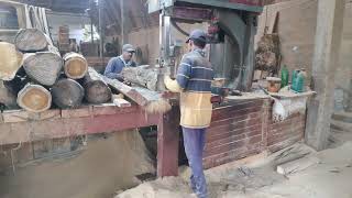 Band Saw machine Precious Teak wood Sawing process in Indian Sawmill #cutting #india @SMWChanel