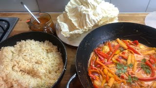 Thai Red Vegetable Curry with Egg Fried Rice