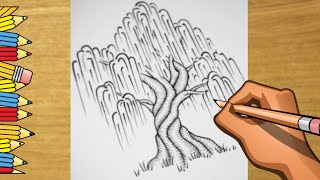 New Way To Draw - How To Draw A Chinese Tree Step By Step - Melancholia Tree Drawing Step By Step