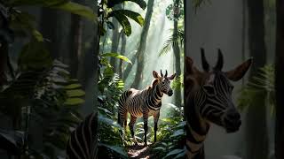 RARE Okapi Spotted Deep in the Jungle! 🦓🌿 #RareAnimals #OkapiSighting