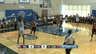 Trey Burke First Summer League Jazz Game Highlights vs Miami 2013-07-07