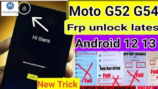 FREE : All Motorola Android 13 FRP Bypass | G52,G54 frp bypasss [ Without PC ]  moto g52 frp bypass