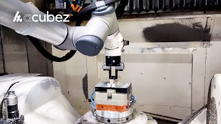 CNC automation: Okuma MU-400 5-axis milling machine automated machine tending with acubez™️ 1400