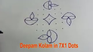 Simple Kolam with 9X1 dots | Daily Kolam with 9 dots | Deepam kolam | Yaam Kolangal