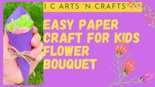 DIY flower bouquet | easy greeting card ideas | Paper craft for kids | summer craft