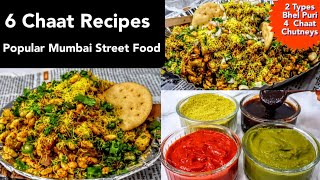 POPULAR MUMBAI SPICY STREET FOOD RECIPES | 2 VARIETY BHEL PURI | 4 TYPES OF CHAAT CHUTNEY