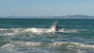 Micro jet boat  kawasaki 750 in the sea