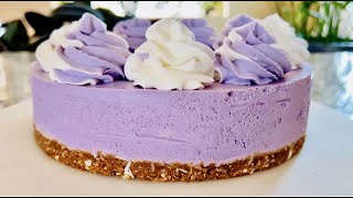 Ube Cheesecake / No Bake Ube Cheesecake / Filipino Dessert / ASMR cooking