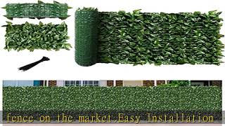 FLORALEAF Artificial Ivy Privacy Fence Screen 3'x8' Artificial Hedge Leaf and Faux Ivy Vine Leaf Fe