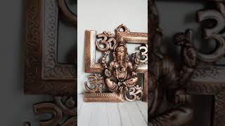 Ganesh ji Swasthik AUM square metal wall hanging.