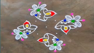 7x1 dots simple rangoli designs|sravana masam rangoli|Friday rangoli|small muggulu