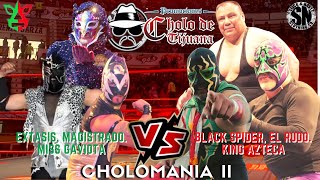 BLACK SPAIDER,EL RUDO Y KING AZTECA VS EXTASISI,MAGISTRADO Y MISS GAVIOTA EN PROMOCIONES EL CHOLO DE