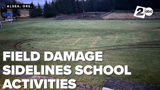 Driver causes serious damage to Oregon school's football field