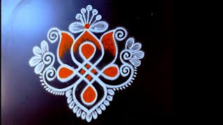 Beautiful Diwali festival rangoli designs 🌺 Deepavali kolam designs 🌺 3*1 dots 4 attractive muggulu